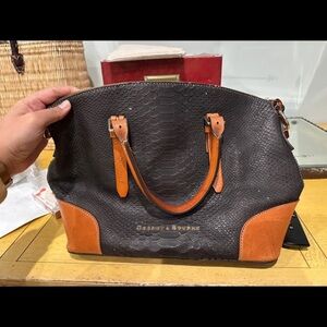 Dooney & Bourke Black and Brown Textured Satchel
